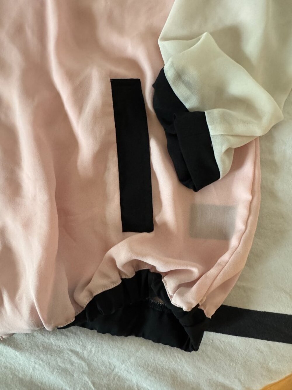 Mossimo Supply Co. Blush Pink Colorblock Bomber Jacket Sz L - Picture 6 of 9